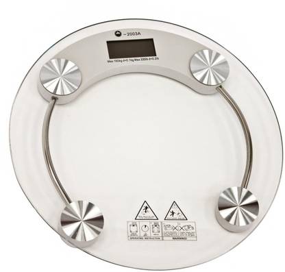 Rorian Thick Tempered Glass Electronic Digital Personal Bathroom Health Body Weight Weighing Scale (White) 2003A (Transparent) Weighing Scale