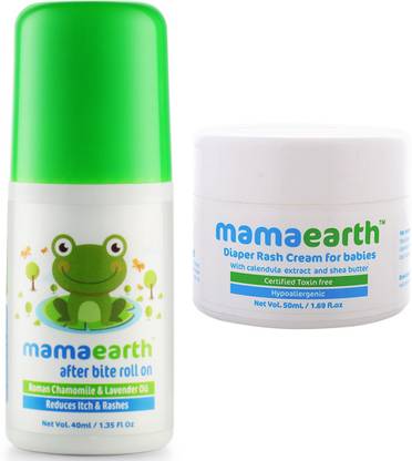 Mamaearth After Bite Roll On for Rashes & Mosquito Bites for Babies änd Natural Diaper Rash Cream for Babies 0-5 Years, 50ml