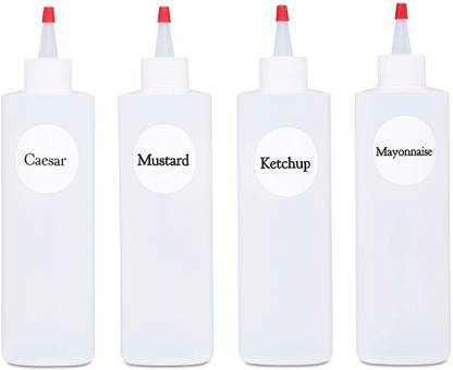 DIY Crafts Plastic Squeeze Bottles (16 Ounces) with Caps, Includes Funnel 473 ml Bottle