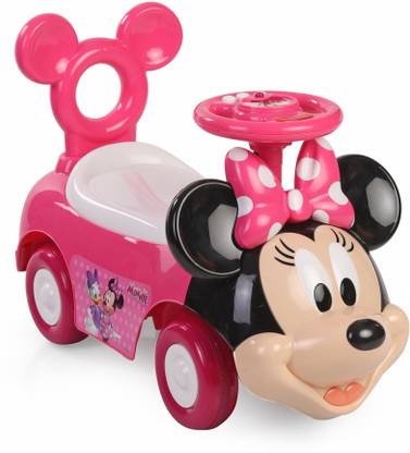 DISNEY Disney Minnie Ride-On Car | Minnie Face Shape | Imported Premium Quality | Pink & Black Colour Car Battery Operated Ride On