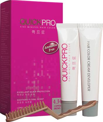quickpro Ammonia free 1 Minute Hair Color , Copper Brown 4.34