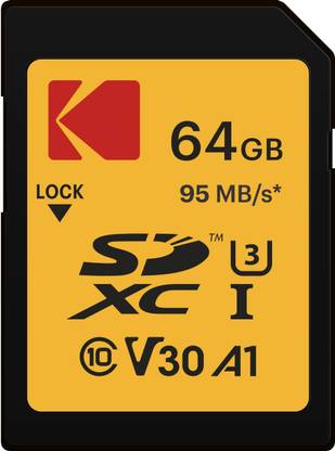 KODAK 64GB High Speed 95MB/s High Speed SDXC 64 GB SD Card Class 10 95 MB/s  Memory Card Compatible with Camera