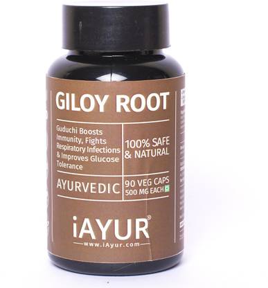 iAYUR Giloy (Guduchi) Extract Certified & Tested 100% Potent, Pure & Safe 500 Mg