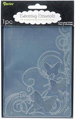 Darice 1216-64 Embossing Folder, 4.25 by 5.75-Inch, Butterfly Swirls