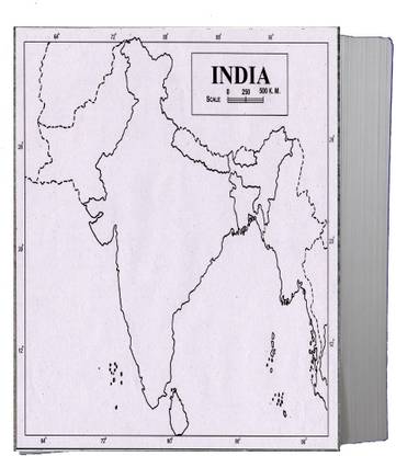 क्राफ्टवॉफ्ट PHYSICAL MAP OF INDIA सादा A4 प्रोजेक्ट पेपर