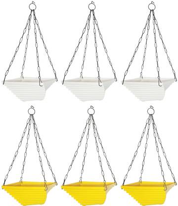 RGDECOR Decorative and Durable Twister Hanging Plant Container Set - Pack of 6 [W.W.W.Y.Y.Y.] Plant Container Set