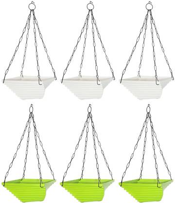 RGDECOR Decorative and Durable Twister Hanging Plant Container Set - Pack of 6 [W.W.W.G.G.G.] Plant Container Set
