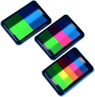 KRAFTMASTERS Neon Flag Marks Index Tabs Fluorescent Sticky Notes 200 Sheets Sticky Notes, 5 Colors