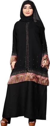 JUSTKARTIT Nida Matte Solid Burqa With Hijab