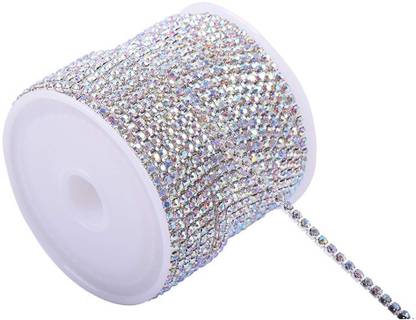 DIY Crafts 5 Yards Crystal Rhinestone Close Chain Trimming Claw Chain, Golden Beads