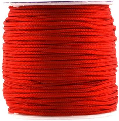DIY Crafts Red Nylon Satin Cord, Rattail Trim Thread(1mm, 109 Yards)