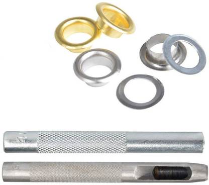 DIY Crafts Grommet Eyelets with 2 Pcs Hole Punch Grommet Tools 1/4 inch Inside Diameter(combo of 100 Pcs)