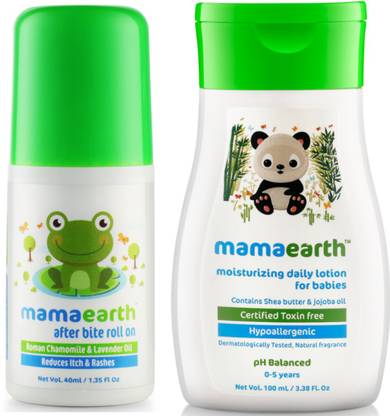 Mamaearth After Bite Roll On for Rashes & Mosquito Bites for Babies änd nourishing wash for babies (100 ml, 0-5 Yrs)