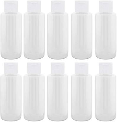 DIY Crafts Clear Plastic Empty Bottles with Flip Cap, 2oZ(Pack of 10 pcs) 60 ml Bottle