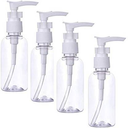 DIY Crafts Transparent Travel Bottles Pump Bottle Lotion Dispenser(100ml, Pack of 4) 100 ml Bottle