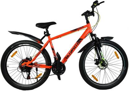 ATLAS Ultimate Code Front Suspension Dual Disc Brake Bike For Adults Red 26 T (inch) Mountain Cycle