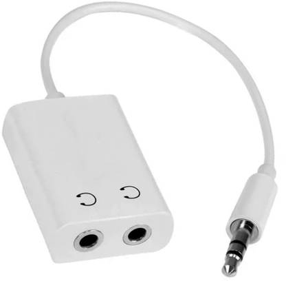 LIFEMUSIC White Universal Dual Audio Splitter 3.5mm Jack Earphone Cable Splitter Headphone Audio Cable Adapter Male To 2 Female Phone Converter