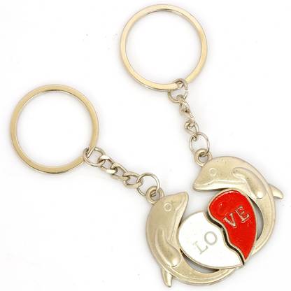 Ghasitaram Gifts Love Heart Couple Keychain Key Chain