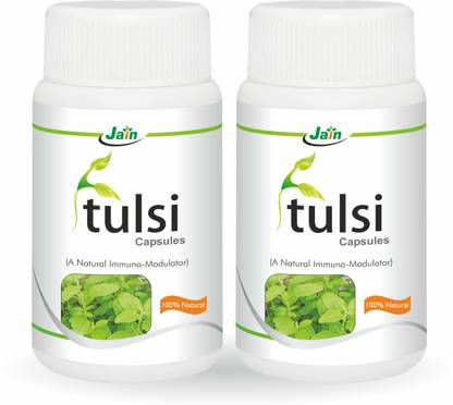 Jain Tulsi Capsules - 60 Count (Pack of 2)