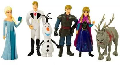HILY 6 Anna, Sven, Olaf, Kristoff, Hans, Elsa Different Frozen Action Figures (Multicolor)