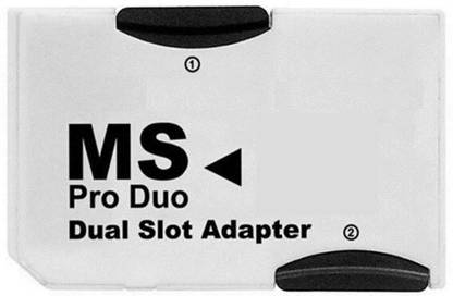 YTM Memory stick Pro Duo White Dual 2 Slot Memory Stick MS Card Pro Duo Reader Adapter for PSP Card Reader 128 GB Memory Stick Pro Duo Card Class 10 40 MB/s  Memory Card Compatible with Gaming Console, Computer, Camera, Tablet, Mobile