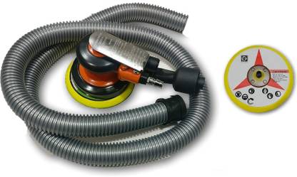 Tools Centre 2 in 1 Powerful 125mm/150mm Pnuematic Random Orbital Sander With 1pc(5") & 1pc(6") Hook & Look Backup Pad. 6 inch Random Orbital Sander