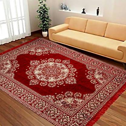 Red N Hot Red Cotton Carpet