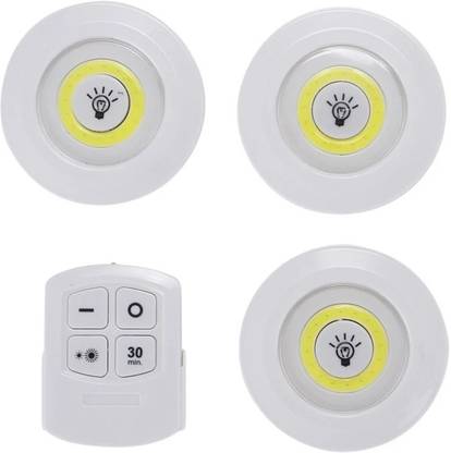 Fiiasa 3PCS Under Cabinet Light Wireless Smart LED Night Lamp Battery Power Remote Control Lamp for Kitchen wardrobe Cupboard Stair Corridor Ceiling Light Ceiling Lamp