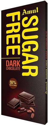 Amul Sugar Free Dark Chocolate, 150g 55% Rich Coco (Pack of 3) Bars