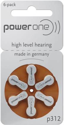 Power one P312 Hearing Aid Batteries 1.45V 1 patta (6 battery) Button Cells Stethoscope Case