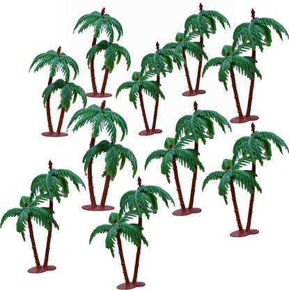 Just Flowers Artificial Mini Coconut Tree for Project Making (10 Pieces)