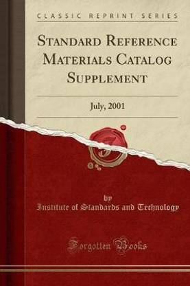 Standard Reference Materials Catalog Supplement