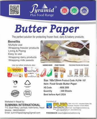 Pyramid BUTTER PAPER SHEET PACKING 300 PCS Parchment Paper