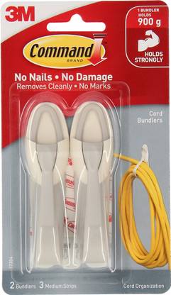 Command Cord Bundler for Large Cords Home Organization Hook 1