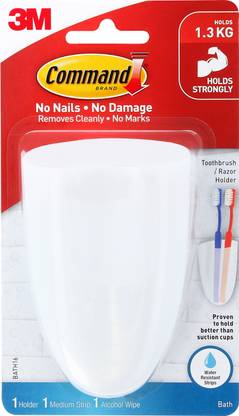 Command Caddy for Toothbrush Razor for Bathroom Organization Hook 1