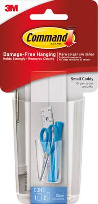 Command Small Transparent Caddy for Home Kitchen Organization Hook 1