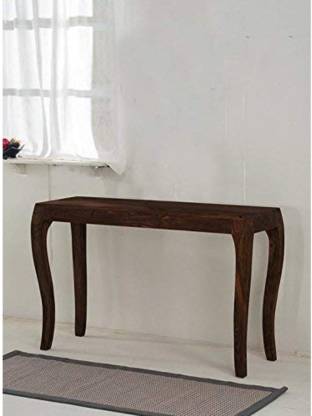 BOIS ART Rosewood and Sheesham Wood Console Bedside End Table for Living Room with Curved Legs, Standard Size (Dark Brown) Solid Wood Corner Table