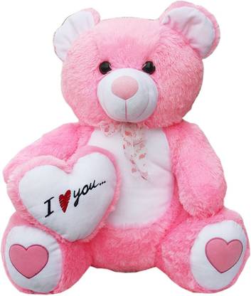 Pihu Enterprises Beautiful Pink Love Heart Teddy Bear 60 CM  - 30 cm