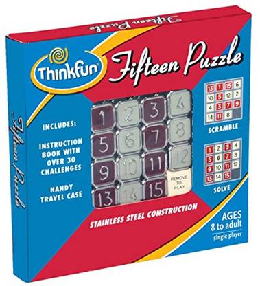 ThinkFun Fifteen Puzzle - Classic Puzzle Game, Perfect for Travel, Can Fit in Your Pocket For Age 8 and Up