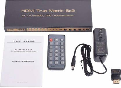 microware 6 in 2 out HDMI True Matrix 6X2 with SPDIF/AUX audio out+HDMI PIP 3D&1080P Media Streaming Device
