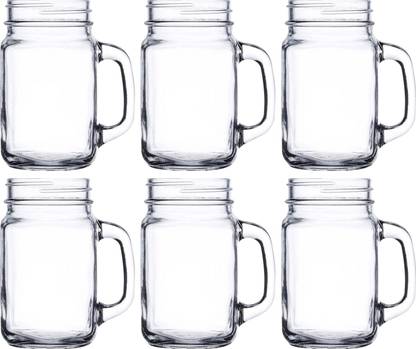 CRAZYINK Glass Square Base Jar with Handle and Container with Rust-Proof Air-Tight Lid Glass Mason Jar