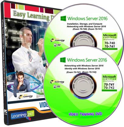 Easy Learning MCSA Windows Server 2016 Exam 70-740, 70-741, 70-742 Certification Training Course on 2 DVDs