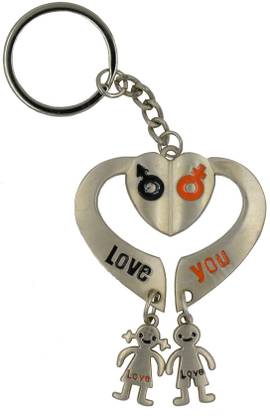ME&YOU Metal Love Heart Keychain gift for Love, Love keyring, return gift keychain, Keyring, Love KeyChain for Car/Bike/Home/Office Key IZ19Keychain13-01 Key Chain
