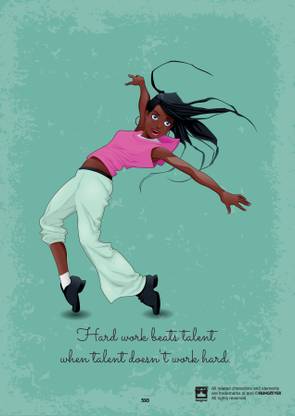 Hard Work Beats Talent When Talent Doesn't Work Hard Quote, Framed Poster for Home & Office Fine Art Print