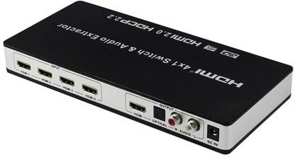 Tobo HDMI 4x1 Switch & Audio Extractor 4 Ports HDMI switcher 4 Input 1 Output HDMI Extractor.(Black). Media Streaming Device