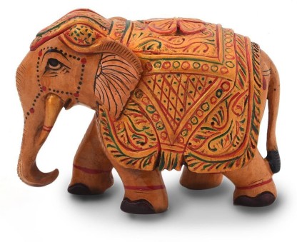Indian Shelf Vocalforlocal Handmade Black Brass Decorative Elephant Pack of 1 Statue Statement Pieces Decor Gift Items