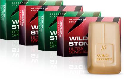 Wild Stone Forest Spice & Ultra Sensual Soap Combo Pack of 4 (125gm each)