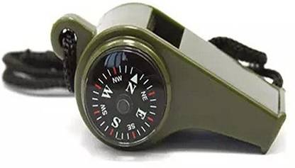 Protos India.Net 3 IN 1 High Decibel Whistle with Compass and Thermometer Survival Emergency Camping Gear Pea Whistle