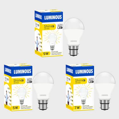 LUMINOUS 9 W, 5 W, 7 W Basic Round B22 LED Bulb