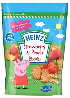 HEINZ Strawberry And Peach Biscuits -Peppa Pig Biscotti Biscuit